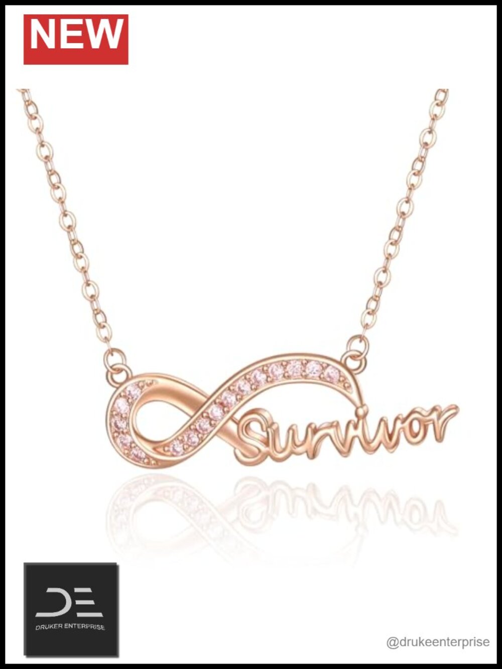 925 Sterling Silver Breast Cancer Awareness Pendant Necklace for Women